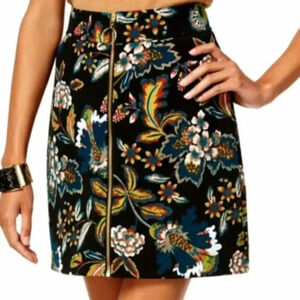 INC International Concepts Floral Print Ottoman Knit Skirt Womens Size 14 (525)